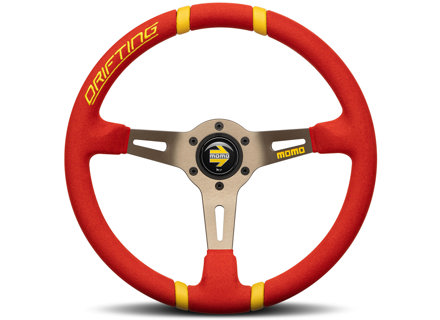 Driftend stuurwiel - Rode microvezel - Momo - VDRIFT35MCRER